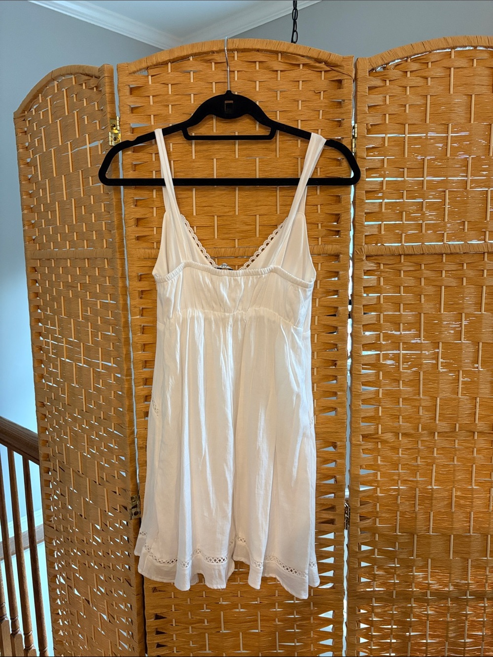Women's White Lace-Trim Dress - Picture 2 of 3